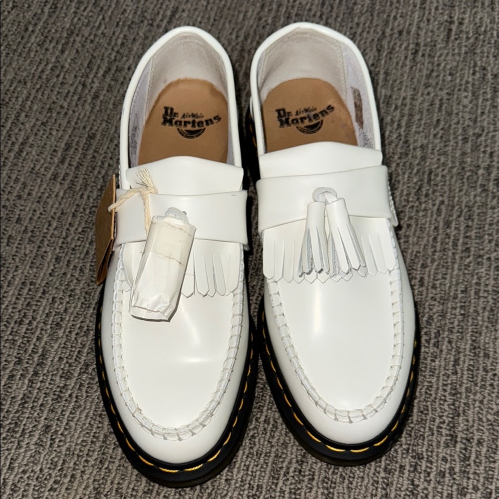 Dr. Martens White Tassel Loafers for Men